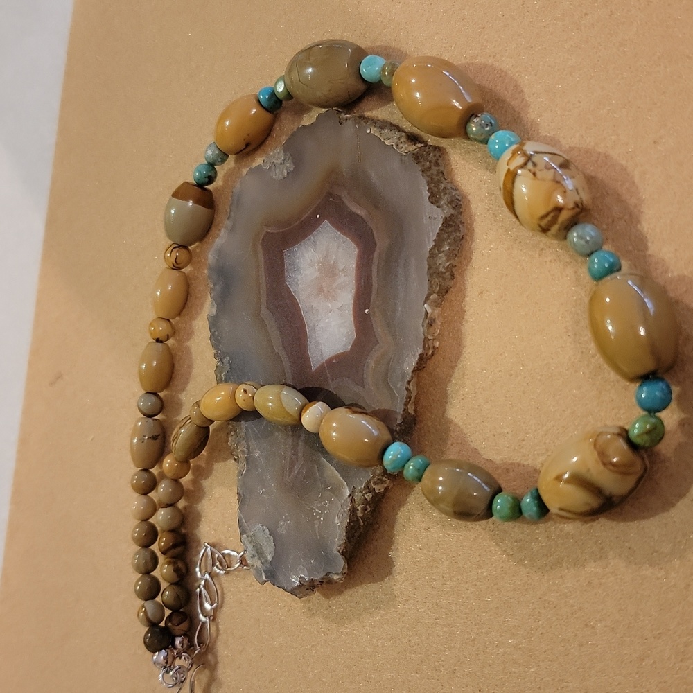 Sterling Silver, Picture Jasper and Angel Peak Turquoise…